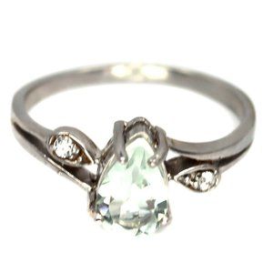 Natural Green Amethyst .925 Sterling Silver Ring Size 8.75